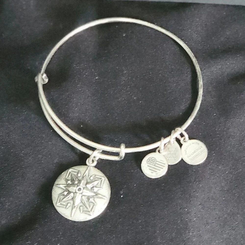 Alex and Ani Healing Love Charm Bangle Expandable 2016 Silver Bracelet